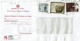 Portugal , 1994 ,Europa Madeira 100$00 Stamp , Cafre Do Cabo Da Boa Esperança , Arroios Registration Label - Lettres & Documents