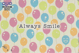 Carte Prépayée Japon - Jeu D'enfant - Ballon ** Always Smile ** - Balloon Japan Prepaid QUO Card - 167 - Spiele