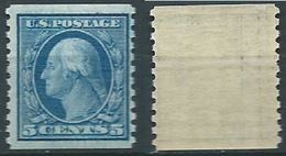 VERINIGTE STAATEN ETATS USA 1916-22 WASHINGTON BLUE 5C ROTARY PRESS P.10 VERT MNH SC 496 YV  MI 227 M SG 503 - Unused Stamps