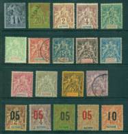 French Guiana 1892-1904 Navigation & Commerce Asst (19) FU/MLH Lot38602 - Other & Unclassified