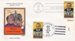 #1771 15c Martin Luther King Jr FDC, Collins Illustrated Envelope, Atlanta GA And Birmingham AL 13 January 1979 Postmark - 1971-1980