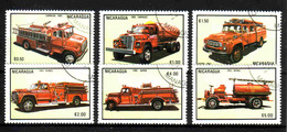 38b * NICARAGUA * 6 MARKEN LKW * GESTEMPELT **!! - Trucks