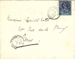 1887 - Cover From South Kensington S W  To Paris -  Ambulant  CALAIS A PARIS 1°  E - Brieven En Documenten