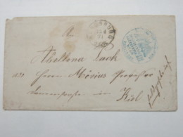 1871 , RENDSBURG , Klarer  Stempel Auf Feldpostbrief Mit Truppenstempel Nach Kiel - Schleswig-Holstein