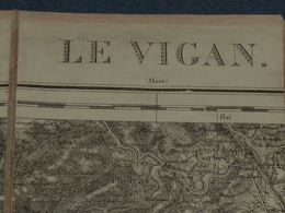 LIBRAIRIE PLON - CARTE ENTOILE DU LE VIGAN " 30 GARD " - Cartes Publiées Par Le Service Géographique De L'armée (AD) - Le Vigan