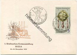 Riesa - 5. Briefmarken-Kreisausstellung Riesa - Sonderstempel 1972 - Rückseite Mit Grussadresse Beschrieben - Riesa