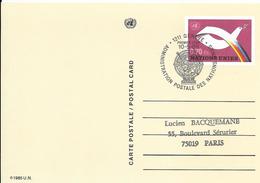 Onu, United Nations, Nations Unies,genève, Entier Postal 1985, Carte Fdc, 0.70 Fs , Oiseau, Colombe - Brieven En Documenten