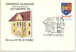 BRASOV- TOURISM PHILATELIC EXHIBITION, SPECIAL COVER, 1982, ROMANIA - Briefe U. Dokumente