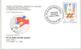 COMMUNIST PARTY PRAISING PHILATELIC EXHIBITION, SPECIAL COVER, 1985, ROMANIA - Briefe U. Dokumente