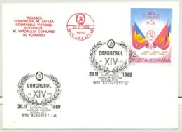 COMMUNIST PARTY CONGRESS, SPECIAL COVER, 1989, ROMANIA - Briefe U. Dokumente