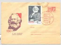 FAMOUS PEOPLE, KARL MARX, COVER STATIONERY, ENTIER POSTAL, 1968, RUSSIA - Karl Marx