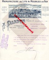 75- PARIS -13-MARSEILLE- BELLE LETTRE A. PARDON- MANUFACTURE LITS LIT MEUBLES EN FER- 5 BD SAINT JACQUES- 1918 - Ambachten