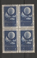 NATIONS-UNIES  NEW-YORK    1957  N° YT 48 Sc 49   - Organisation Météo Mondiale  World Meteorological  / Bloc De 4 - Gebraucht