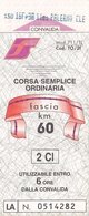 FERROVIE DELLO STATO /  Biglietto Corsa Semplice _ Fascia Km 60 - Mundo