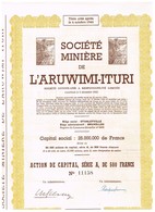 Ancienne Action  Congolaise - Société Minière De L' Aruwimi-Ituri - Titre De 1949 - Africa