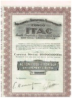 Ancienne Action  Congolaise - Industries Et Transports Automobiles Au Congo "ITAC"- Titre De 1928 - Afrika