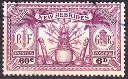 NEW HEBRIDES 1925 6d (60c) Purple SG48 FU Cat £16 - Usati