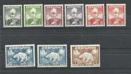 GROENLANDIA YVERT 1/9  ( EL 8 TIENE UN PLIEGUE VERTICAL)   MH  * - Unused Stamps