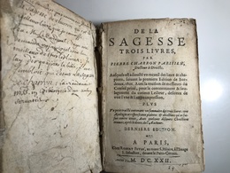 De La Sagesse - 1622 - Trois Livres - CHARON Pierre - Tot De 18de Eeuw