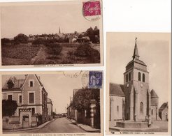 37. 3 CPA. FONDETTES.  Carrefour Des Routes De Pernay Et D'ambillou, Vue Panoramique. Le Clocher De L'église - Fondettes