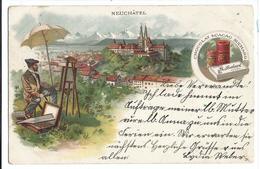 NEUCHÂTEL Neuchâtel - PEINTRE DEVANT SON CHEVALET  - Chocolat & Cacao SUCHARD - Bonbon -  Circulé Le 22.07.1902 - NE Neuchâtel