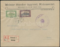 Kolozsvár 1919 Ajánlott Távolsági Levél Parlament 80 Bani és 3 LEI Bérmentesítéssel 'KOLOZSVÁR' - 'TEKE' R! - Sonstige & Ohne Zuordnung