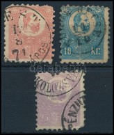 O 1871 Kőnyomat 5kr, 10kr, 25kr Hibás Bélyegek / Faulty Stamps - Sonstige & Ohne Zuordnung