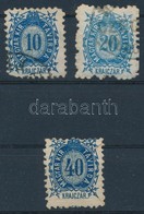 O 1873 Távirda 10kr (sarokhiba), 20kr, 40kr (23.500) - Otros & Sin Clasificación