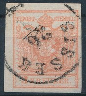 O 1850 3kr HP III. Vízjeles, Lemezhibás Bélyeg 'SISSEK' - Autres & Non Classés