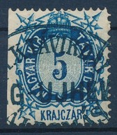 O 1874 Réznyomat Távírda 5kr Bal Oldalon Vágott '(VÁ)G-UJHEL(Y)' - Sonstige & Ohne Zuordnung