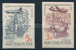 ** 1958 40 éves A Magyar Repülőbélyeg Vágott Sor (5.000)  (5Ft Kis Folt A Gumin) - Autres & Non Classés