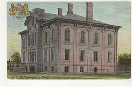 WINDSOR, Ontario, Canada, City Hall, 1910 Macfarlane Heraldic Postcard, Essex County - Windsor