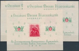 ** 1938 3 Db ORBÉK Blokk (21.000) (gumihibák, Rozsda Foltok / Gum Disturbances, Stain) - Autres & Non Classés
