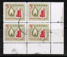 CANADA  Scott # 381 VF USED LOWER RIGHT PLATE #1 BLOCK Of 4  LG-954 - Blocs-feuillets