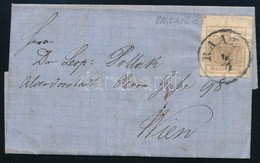 1856 6kr MP III Felül 4,5 Mm ívszéllel Levélen ,,RAAB' - ,,WIEN' - Otros & Sin Clasificación