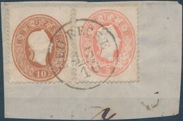 1861 5kr és 10kr Kivágáson 'NEU BECSE' - Autres & Non Classés