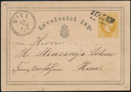 1870 2kr Díjjegyes Levelezőlap ,,TOLNA' - ,,WIEN' - Altri & Non Classificati