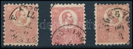 O 1871 Kőnyomat 3 X 5kr Különböző árnyalatok (23.500) (1 Bélyegen Elvékonyodás / 1 Stamp Thin Paper) - Altri & Non Classificati