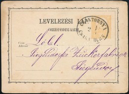 1872 2kr Díjjegyes Levelezőlap ,,CSÁKTORNYA CSAKATHURN' - Siegendorf - Altri & Non Classificati