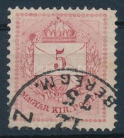 O 1874 5kr Durva Lemezkitöréssel, Javítással (ex Lovász) - Autres & Non Classés