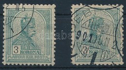 O 1900 Turul 2 X 3K Ritkább Vízjelállással Stecklapon - Other & Unclassified