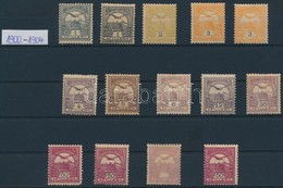 ** * 1900-1904 Turul 14 Db Bélyeg, Közte 1 Db Gépszínátnyomattal Stecklapon - Other & Unclassified