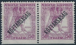 ** 1918 Köztársaság / Zita 50f Alul Vágott Pár - Other & Unclassified