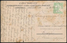 1911 Képeslap Turul 5f (szakadt) Bérmentesítéssel 'CSALL' Postaügynökségi Bélyegzéssel - Other & Unclassified