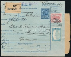 1917 Postai Szállítólevél Turul 1K és Parlament 75f Díjkiegészítéssel - Other & Unclassified