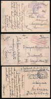 1914-1918 3 Db Tábori Posta Képeslap Haditengerészeti Postával 'Erz. Franz Ferdinand', 'KAISER FRANZ JOZEF' - Other & Unclassified