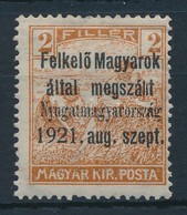 * Nyugat-Magyarország I. 1921 Arató 2f Próbanyomat, Bodor Vizsgálójellel - Other & Unclassified