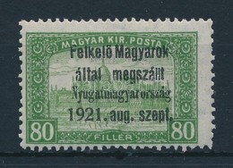 ** Nyugat-Magyarország I. 1921 Parlament 80f Próbanyomat, Bodor Vizsgálójellel - Other & Unclassified