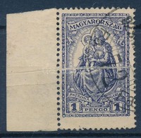 O 1926 Keskeny Madonna 1P Papírráncos ívszéli Bélyeg - Altri & Non Classificati