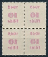 ** 1945 Kisegítő 10f/12f Négyestömb Gépszínátnyomattal - Other & Unclassified